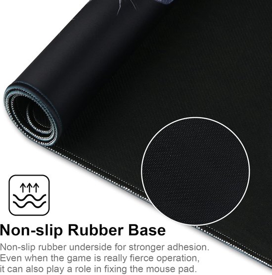 Grote gaming muismat met antislip rubberen basis - 70 x 30 cm — afbeelding 5