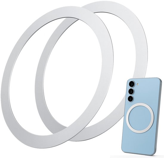MOJOGEAR 2x magnetische ring voor MagSafe - Geschikt voor alle Smartphones & Hoesjes - MagSafe plakring telefoon - Duo Pack - Metaal - Zwart