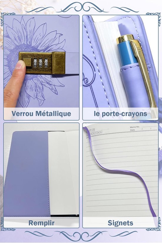 Contanbor Dagboek met slot, A5 notitieboek met cijferslot, dagboek, notitieboek, schetsboek, planner, organizer, leren omslag, schrijfnotitieboek voor meisjes, jongens, volwassenen Contanbor Dagboek met slot, A5 notitieboek met cijferslot, dagboek, notitieboek, schetsboek, planner, organizer, leren omslag, schrijfnotitieboek voor meisjes, jongens, volwassenen