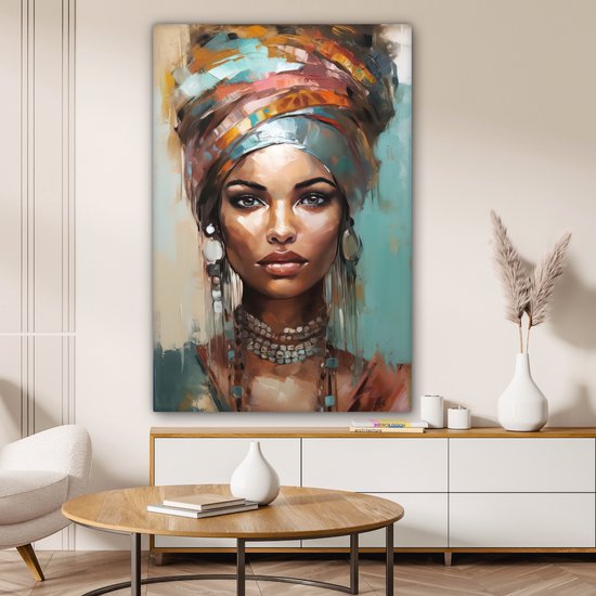 Canvas schilderij vrouw 80x120 cm - Slaapkamer decoratie volwassenen - Moderne kunst - Muurdecoratie canvasdoek abstract - Muurdoek keuken - Foto op canvas - Keukenschilderij woondecoratie - Abstracte kamerdecoratie - Hotel chique