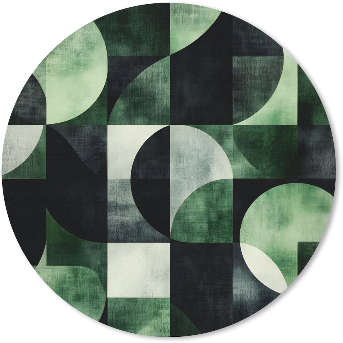 Muismat rond 30x30 cm - Mousepad Abstract - Groen - Vormen - Ronde muismatten