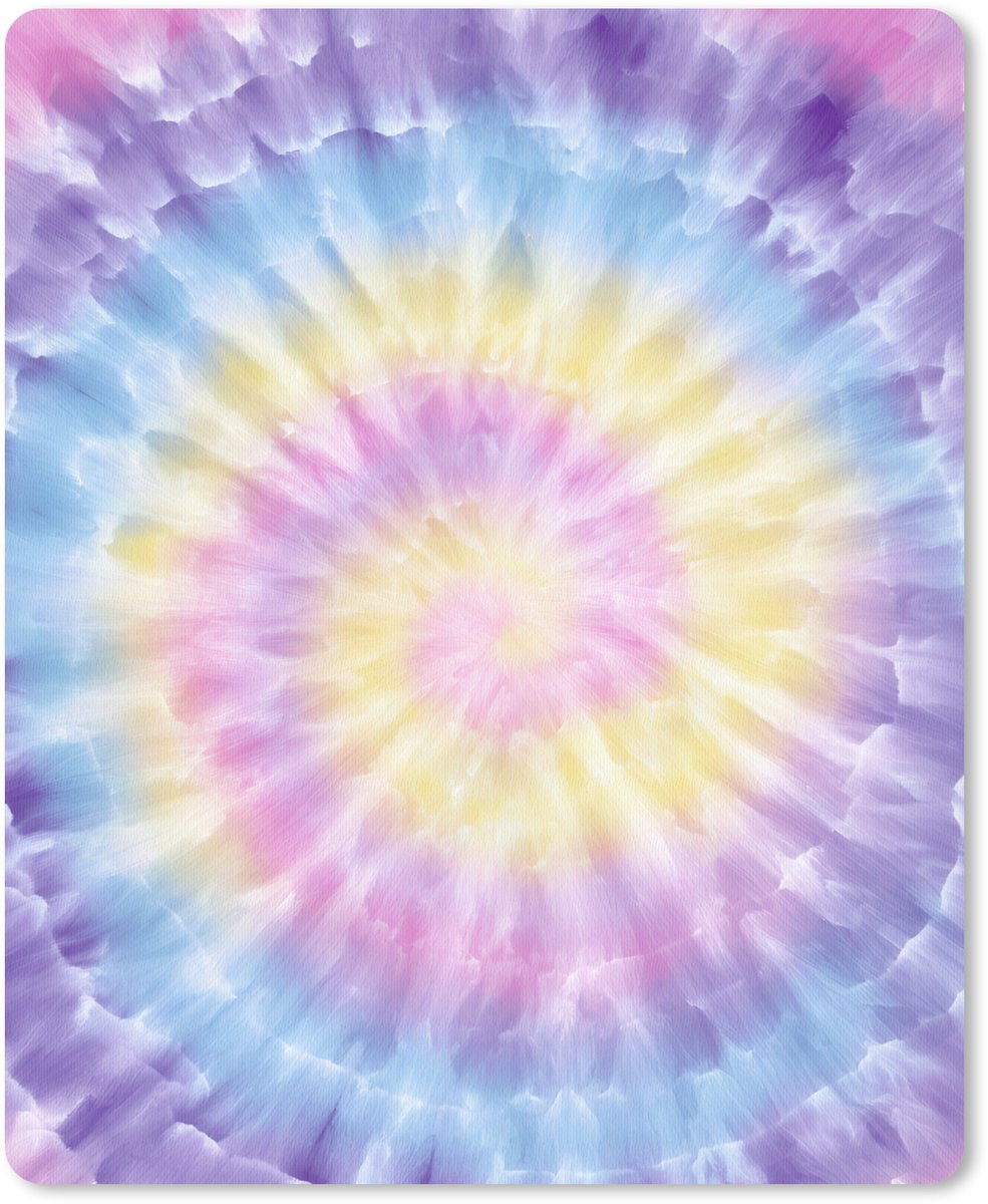 Muismat 19x23 cm - Mousepad Spiraal - Tie dye - Pasteltinten - Muismatten