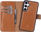 NorthLife - Étui 2 en 1 détachable en cuir pour Samsung Galaxy S25 Plus - Cognac