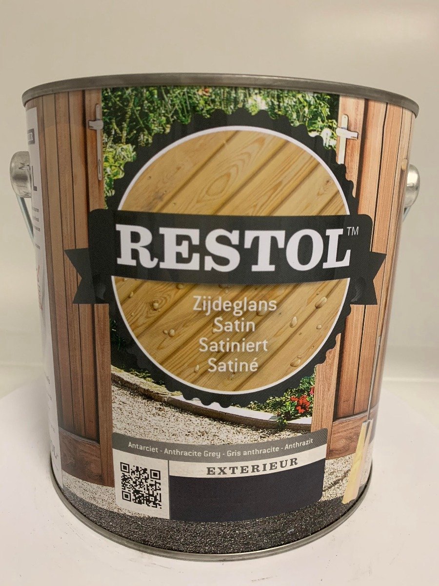 Restol Houtolie Zijdeglans 2,5L Antraciet