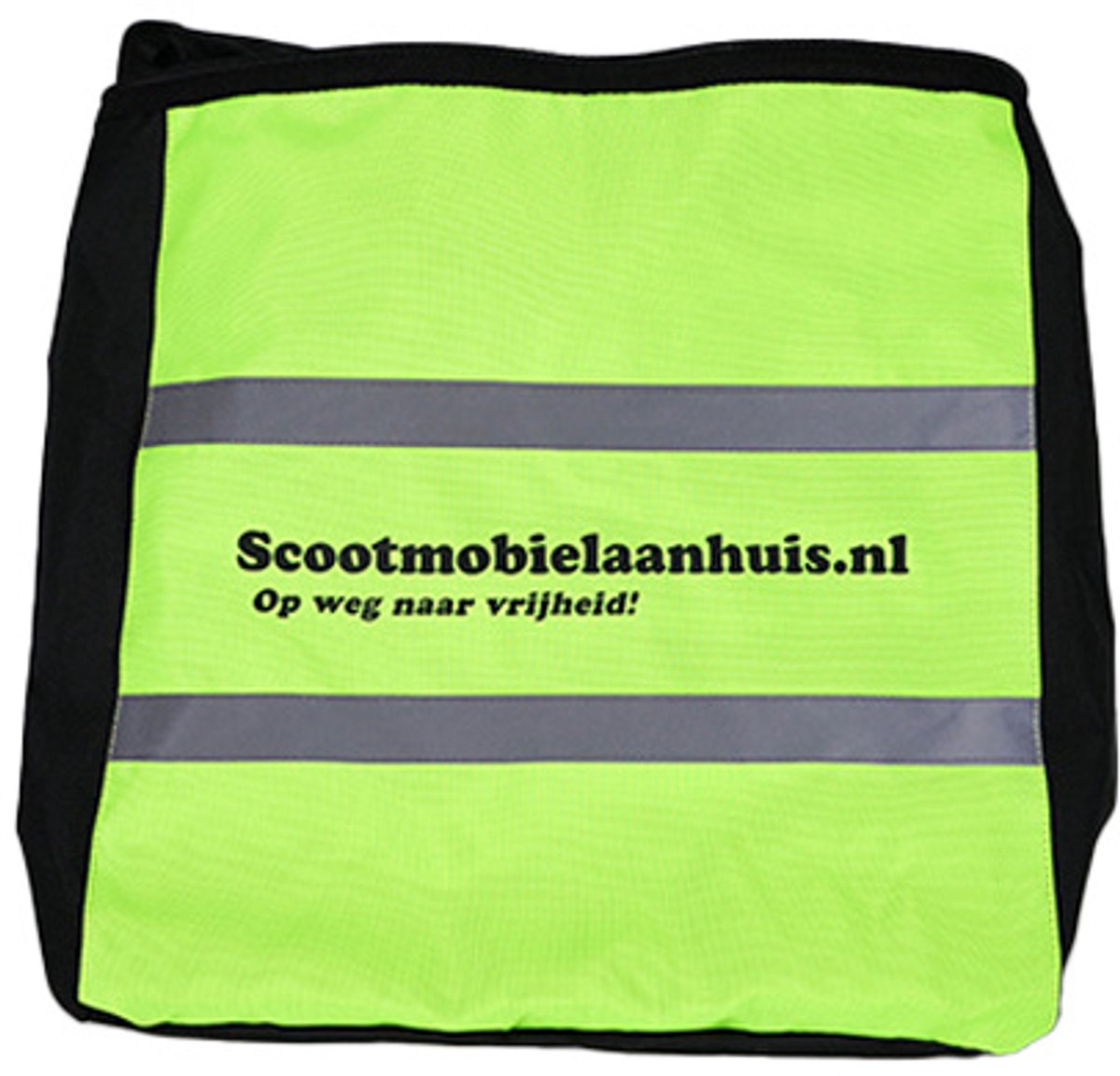 Zorgmiddelenaanhuis - Fluorescerende boodschappentas voor uw scootmobiel - 15 cm x 40 cm x 46 cm (LxBxH) - Fluorescerende