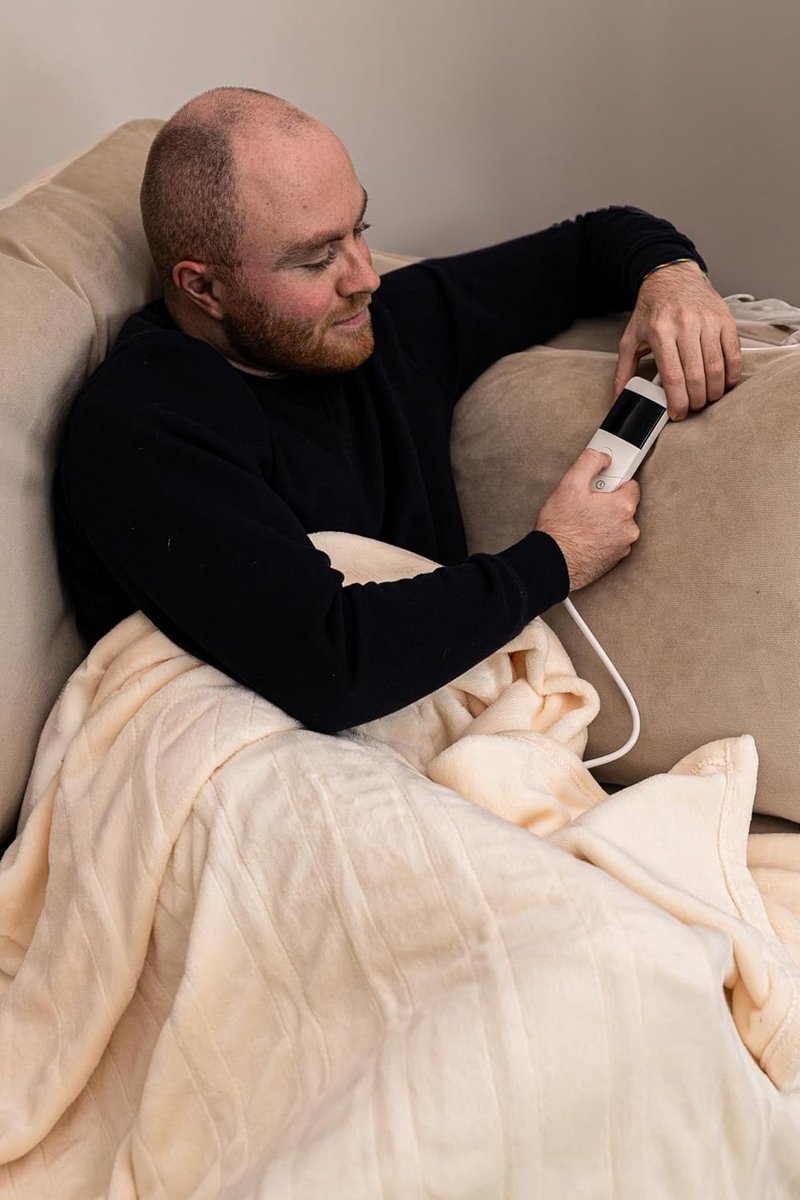 Grote Elektrische Verwarmde Fleece Deken voor Warmtetherapie en Pijnverlichting - Perfect voor op de Bank — cadeau in Wonen & Interieur - foto 2
