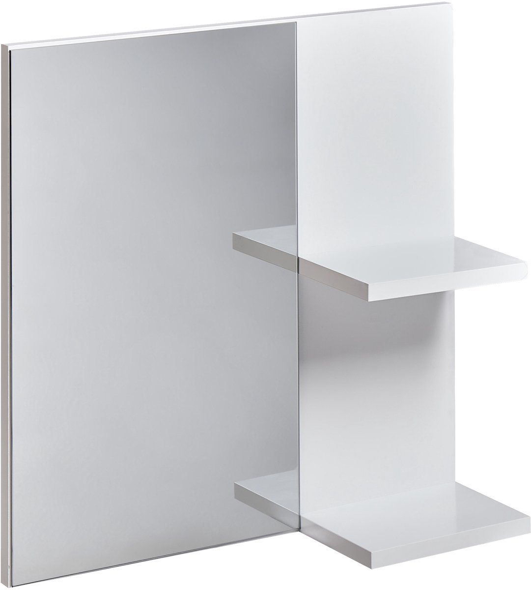 PELOTAS - Spiegel met wandplank - Wit - Vezelplaat
