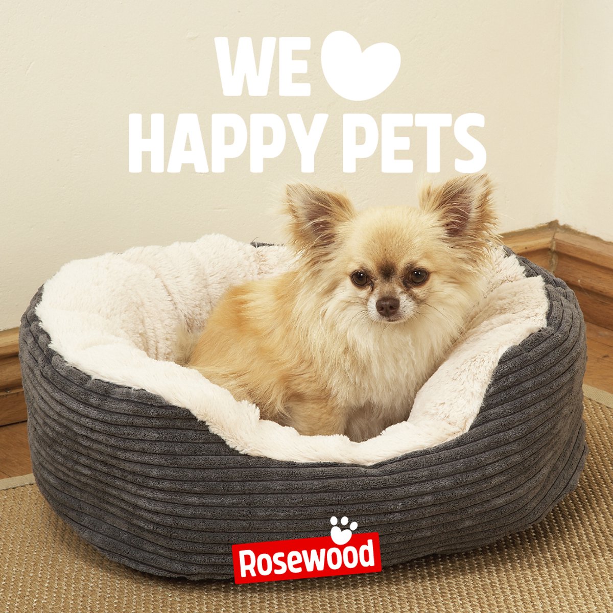 Rosewood Jumbo Cord Plush Hondenmand Ovaal thumbnail 2