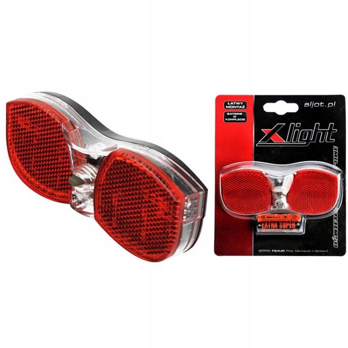 X-Light Fietsachterlicht XC-105, 3 LED, op bagagedrager, met batterijen