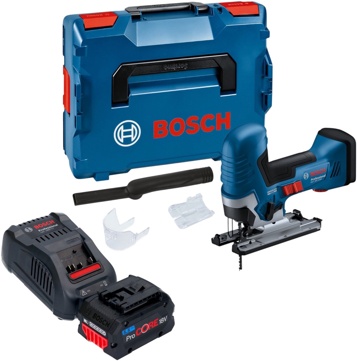 Bosch GST 18V-125 S Professional accu-decoupeerzaag 18 V 125 mm borstelloos + 1x ProCORE accu 5,5 Ah + oplader + L-Boxx