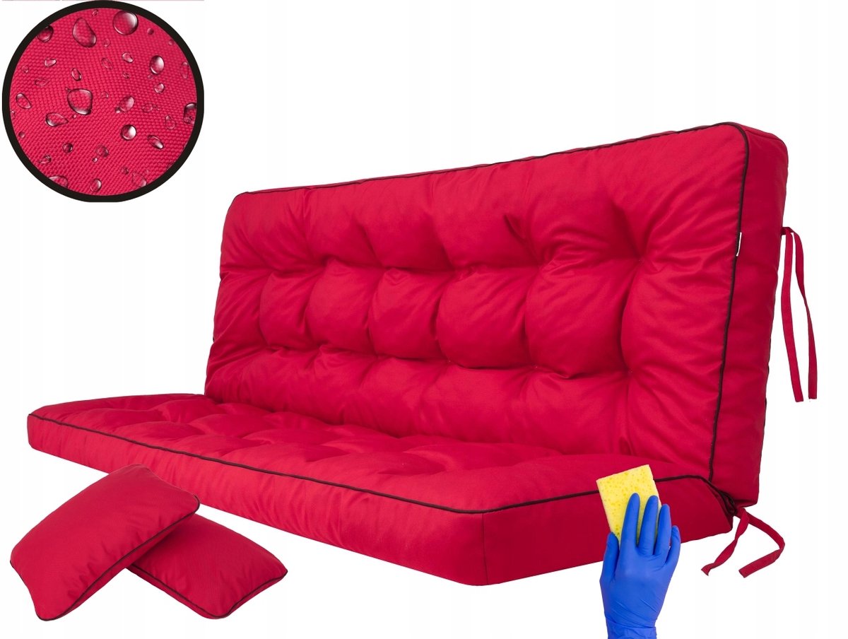 Waterdichte kussens 120x105cm voor loungebank, inclusief extra kussens