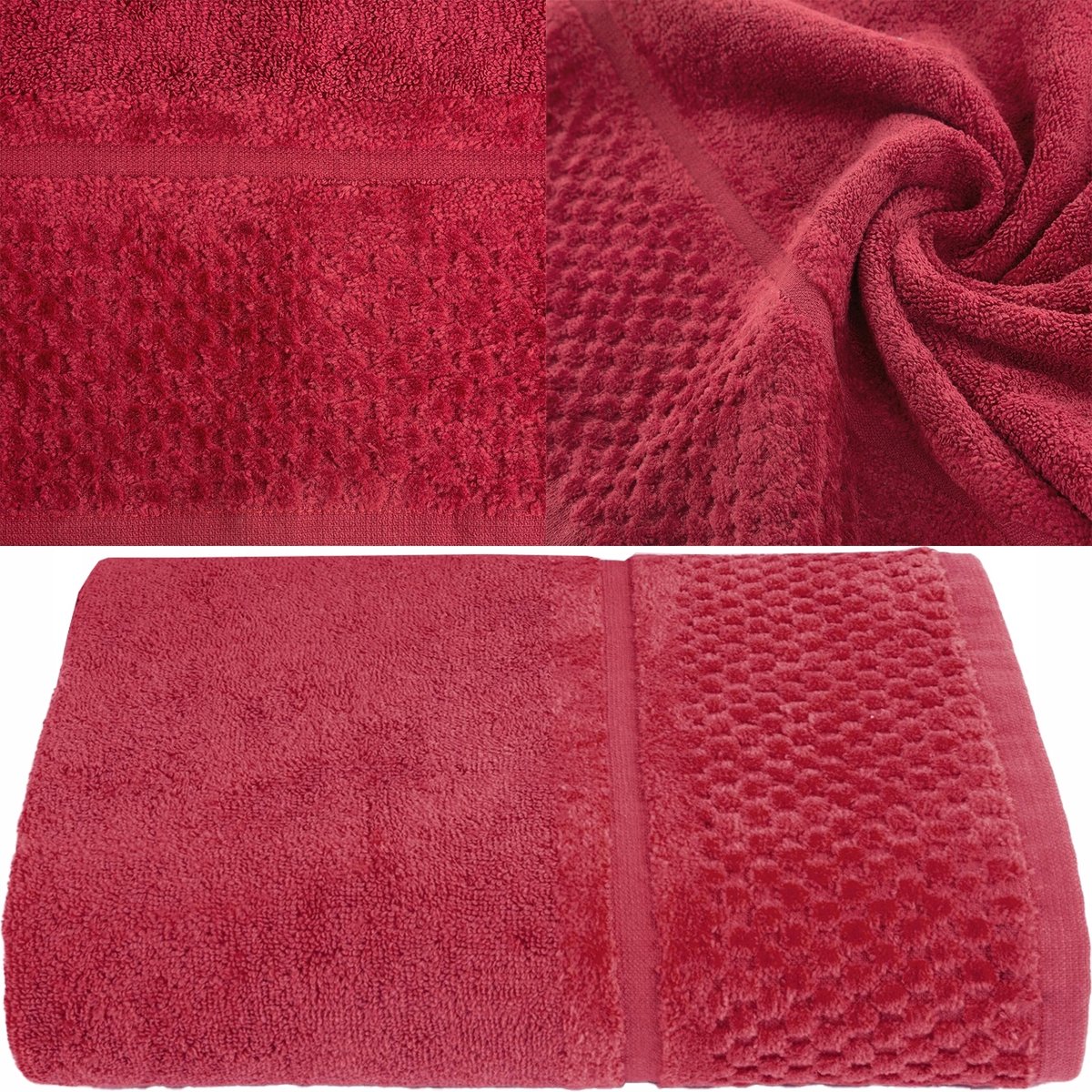 Luxe Katoenen Badhanddoek 70x140 cm, 550 g/m², Zacht & Absorberend, Rood