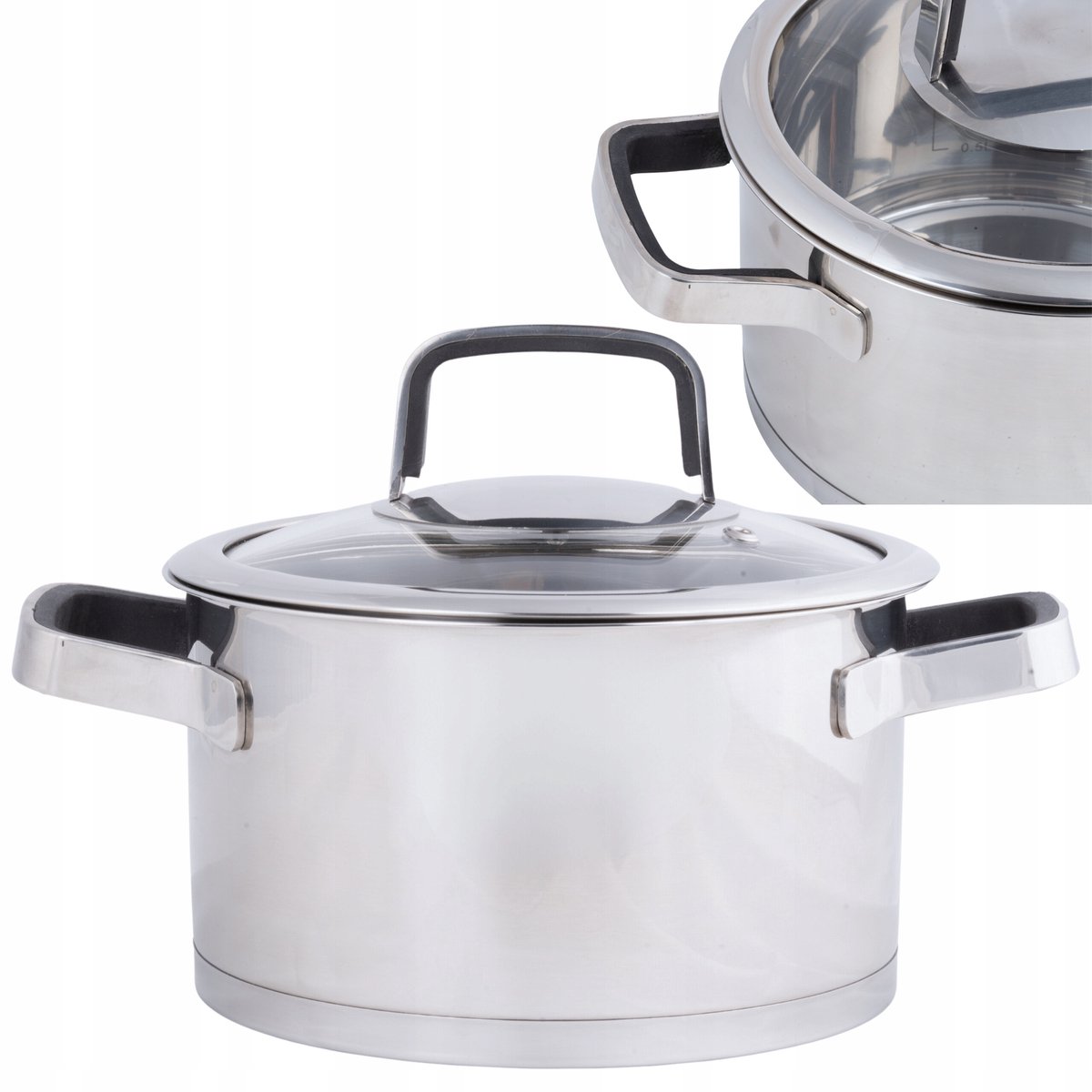 RVS Pan met Glazen Deksel 6L - 24cm - Geschikt voor Inductie