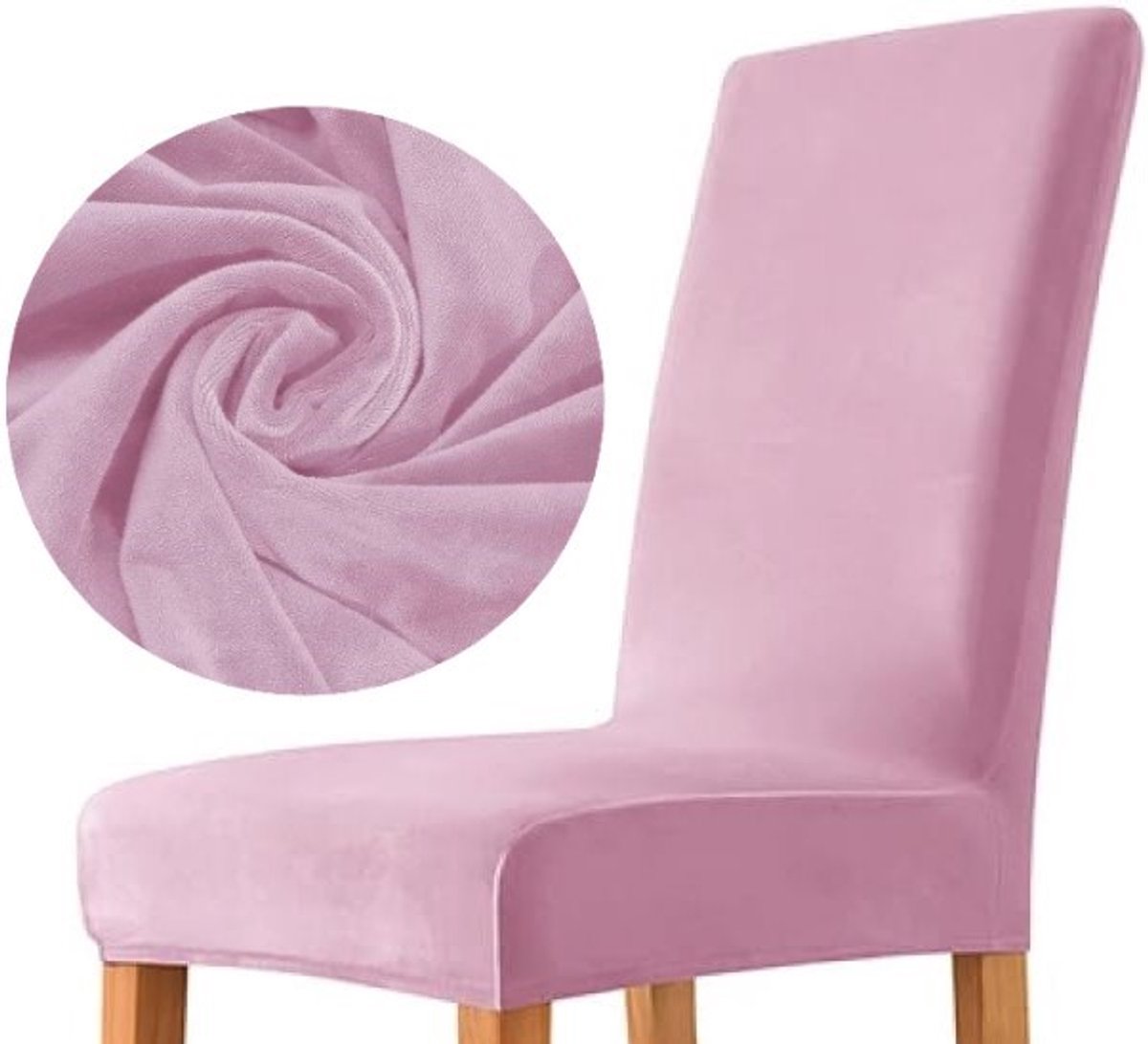 Premium Velours Stoelhoes Elastiek Lichtroze - Bescherming & Stijl