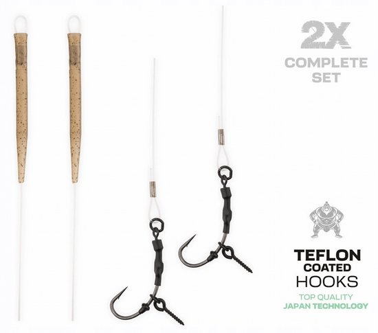 Zfish Fluorocarbon Ronnie Rig Karperhaken - 2 stuks - Maat 8 van Zfish — afbeelding 3