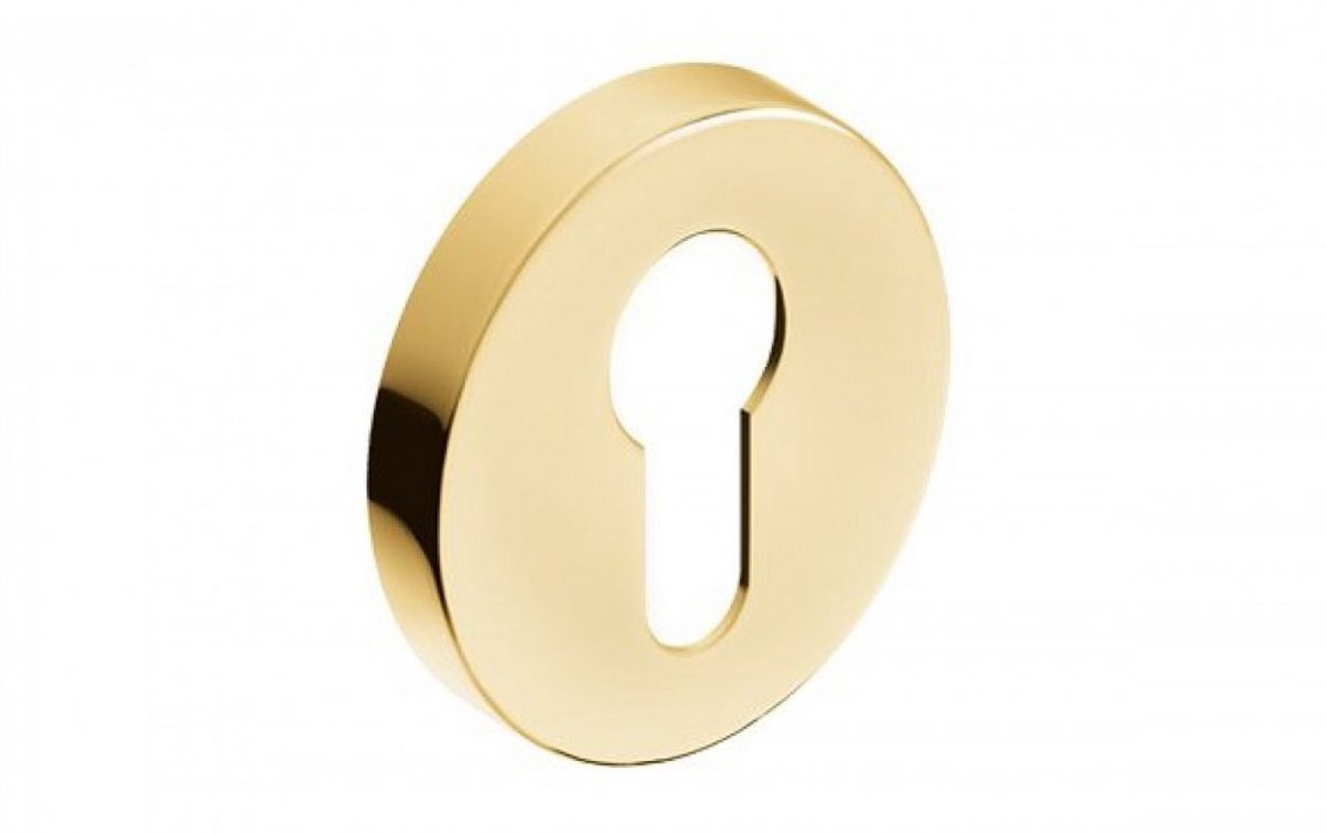 Metal-Bud Rozet Goud - Ronde Schild met Cilinderslotgat