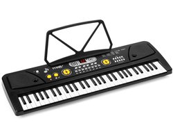 Keyboard piano kinderen - MAX KD61 - Keyboard met 61 toetsen - Microfoon en oplaadbare accu - Zwart