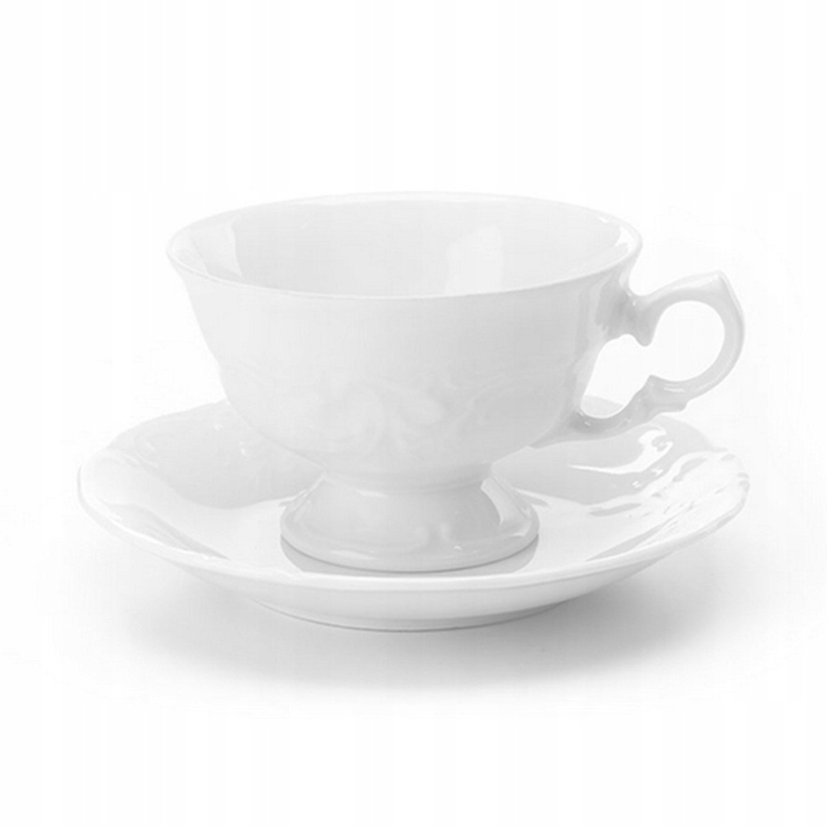 Porseleinen Koffieservies Fryderyka C001 Wit voor 6 Personen - 12 Delig
