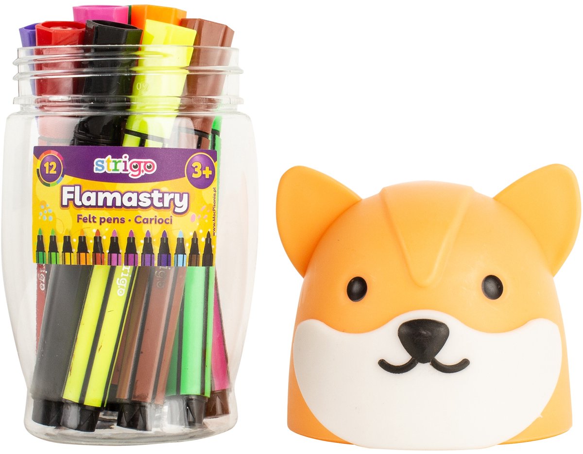 Strigo Jumbo Lisek Flamaster Set - 12 Levendige Kleuren voor Kinderen