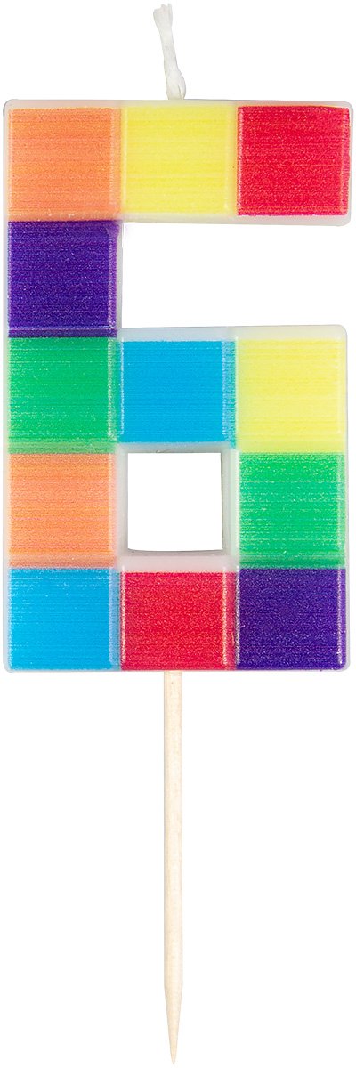 Arpex Blokken Verjaardag Kaars Nummer 6