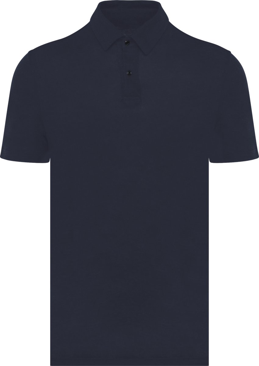 Spasso Linnen herenpolo SP217 - Navy Blue - L