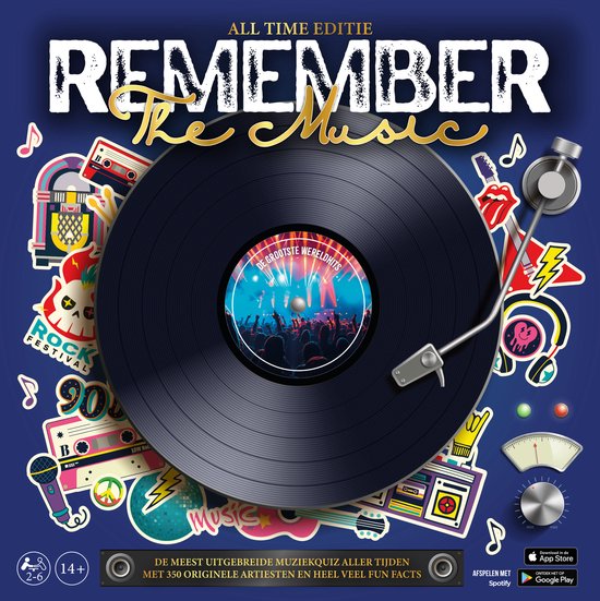 Asmodee partyspel Remember the Music All Time Editie bordspel muziek.