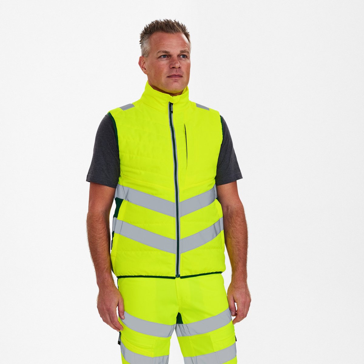 Engel Safety gewatteerd bodywarmer 5159-158 - Hi-vis Yellow / Green - S
