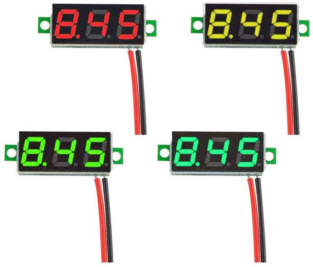 Digitale Mini Voltmeter 4 Stuks - LED Spanningstester 2,5-30V