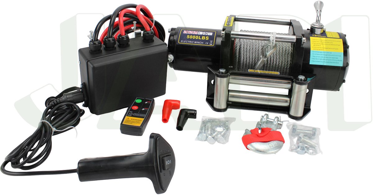 Elektrische lier 5000 lbs (2268 kg) – Staalkabel Ø5,4 mm – 10,5 meter