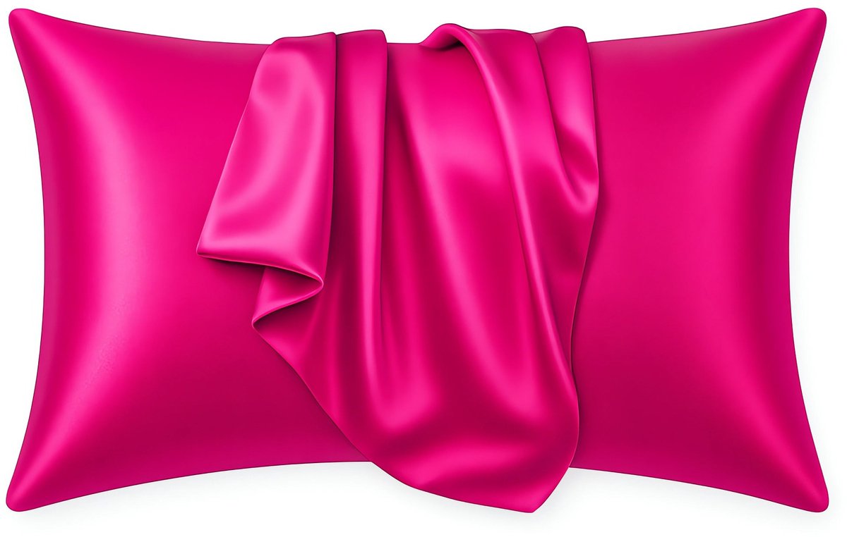 Satijnen kussensloop Fuchsia 60 x 70 cm hoofdkussen formaat - AfricanFabs® Satin pillow case / Zijde zachte kussensloop van satijn (1 stuks)