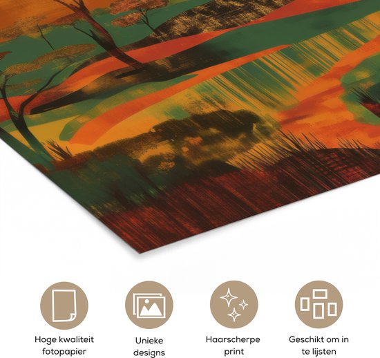 Affiche 80x60 cm - Paysage - Africain - Soleil - Posters - Décoration chambre - Décoration murale salon - Décoration murale chambre