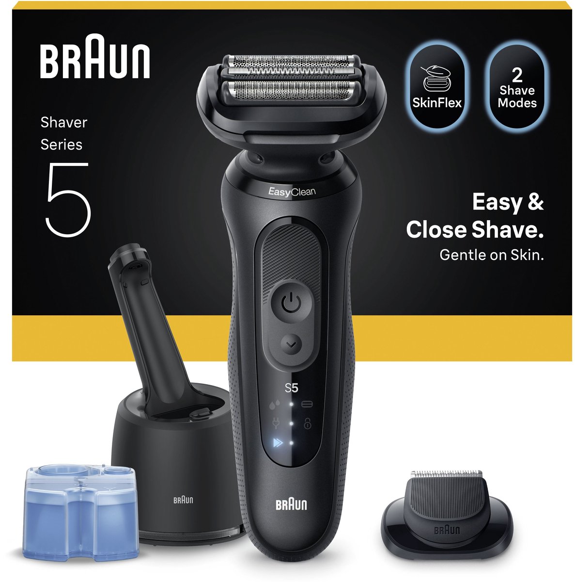 Braun Elektrisch Scheerapparaat Series 5 - Met SmartCare Center - EasyClick-opzetstukken - 52-N7200cc - Zwart