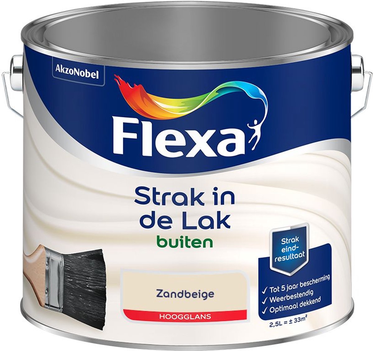 Flexa - Strak in de Lak Buitenlak Hoogglans - Zandbeige - Mengverf - 2.5 L