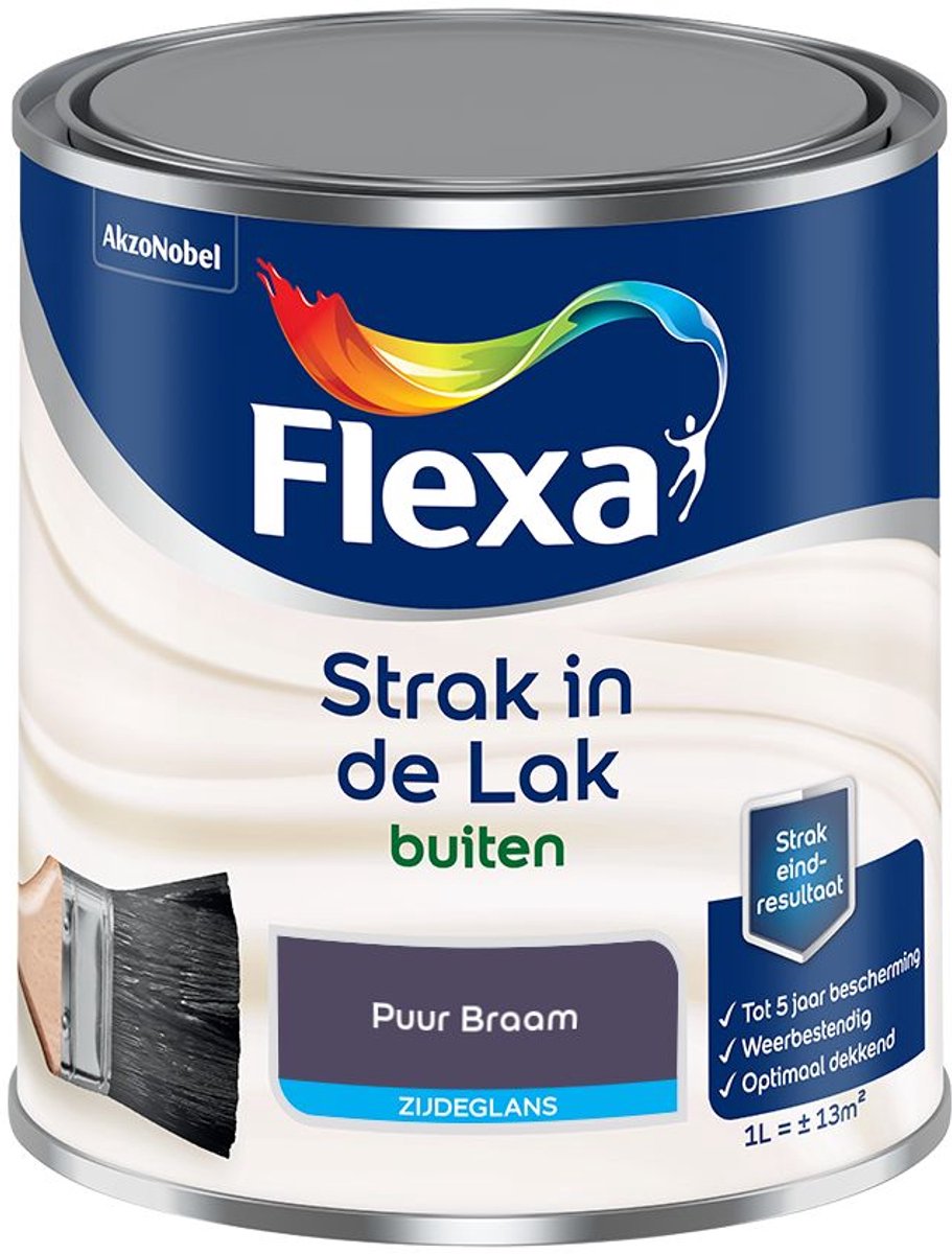 Flexa - Strak in de Lak Buitenlak Zijdeglans - Puur Braam - Mengverf - 1 L