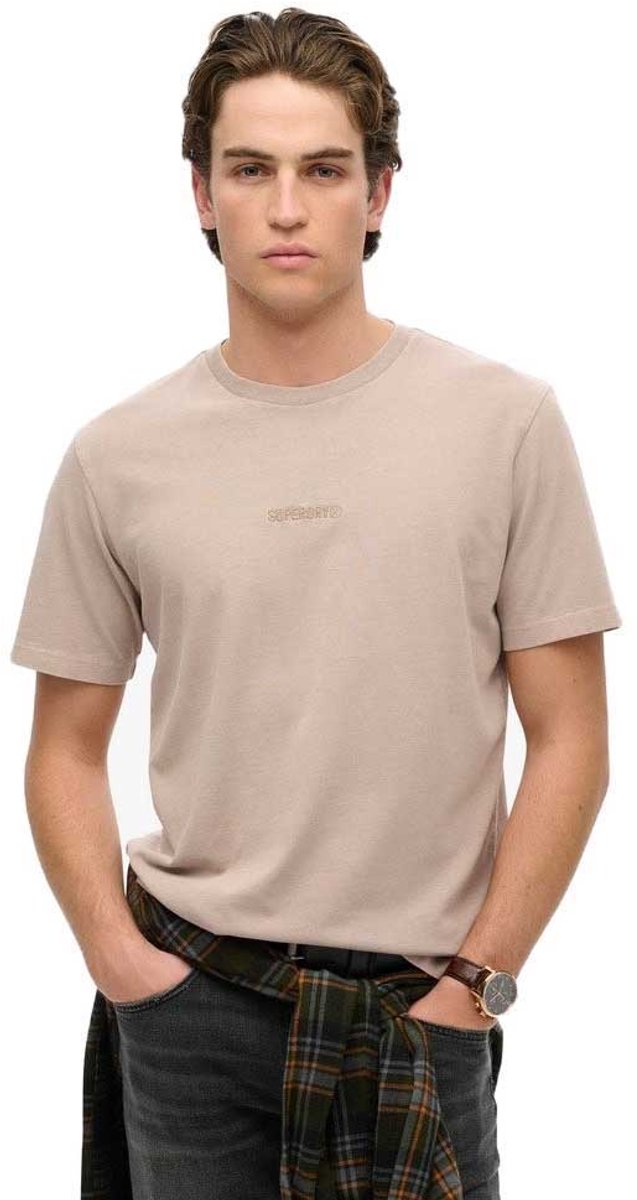 Superdry T-shirt met micrologo Heren T-shirts Beige