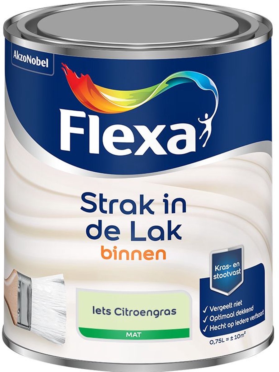 Flexa - Strak in de Lak Binnenlak Mat - Iets Citroengras - Mengverf - 0.75 L