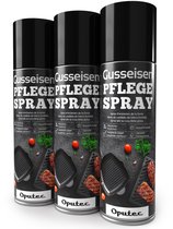 Oputec 3x 500ml gietijzer onderhoudsspray | cast iron care oil spray | 100% plantaardig | made in Germany