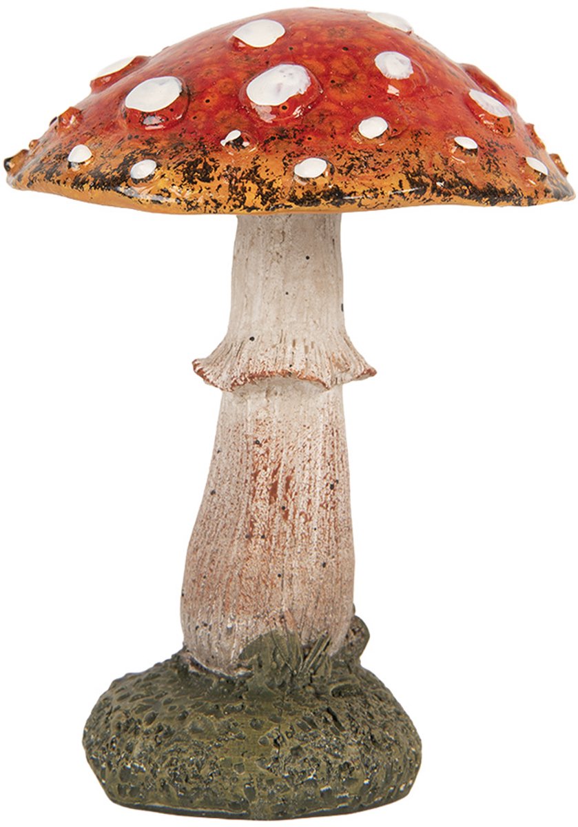 Decoratie Beeld Paddenstoel Ø 9x12 cm Rood Polyresin Herfst decoratie