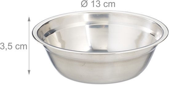 Relaxdays 3x bol de nourriture pour chien avec standard - bol pour chien en fonte antique - 3 bols de nourriture en acier inoxydable