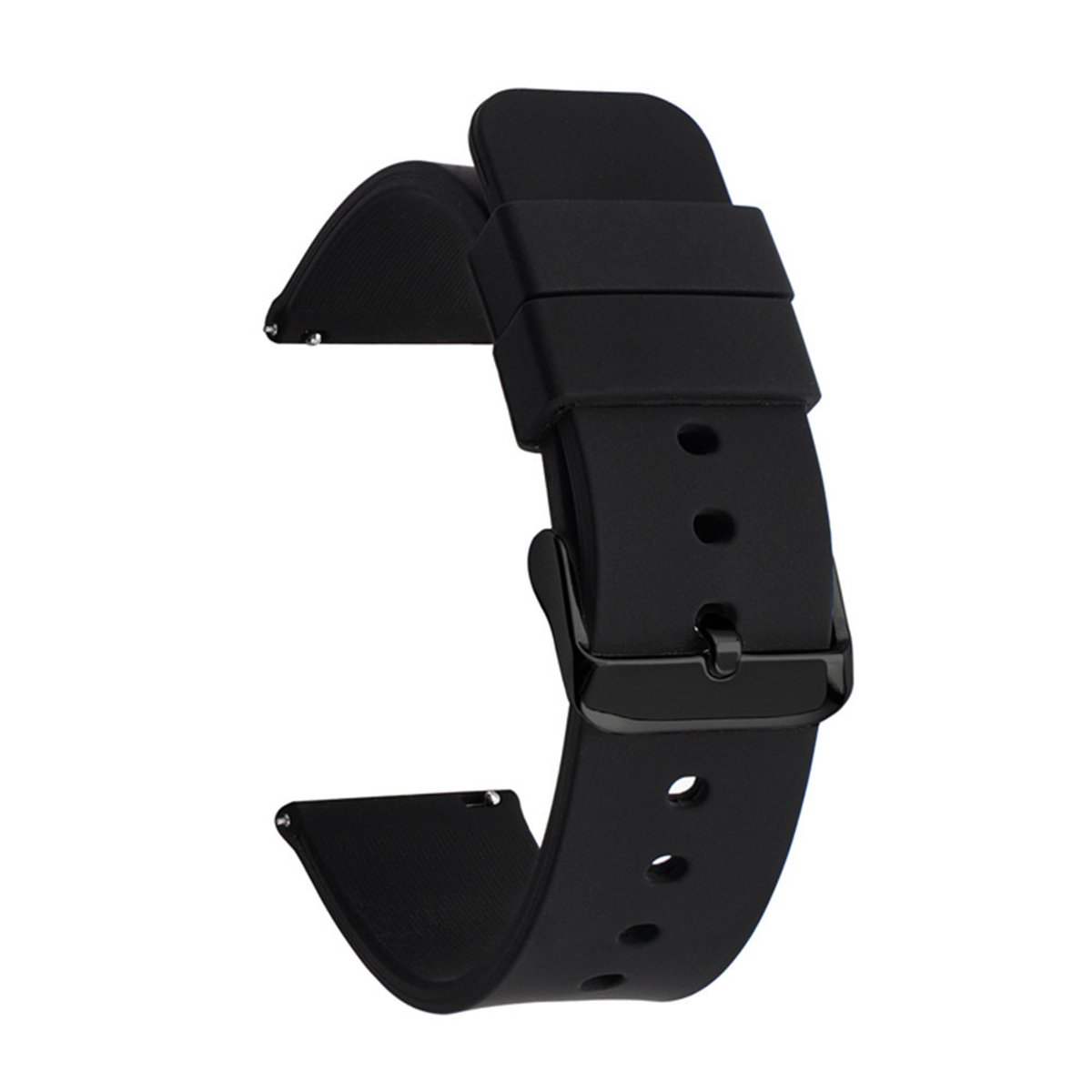 Siliconen rubberen polsband met zwarte gesp, snelgesp polsband, vervangende polsband 22 mm