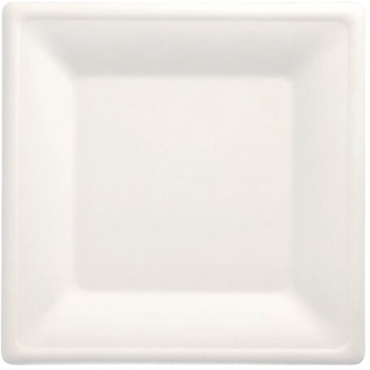 50 Borden van suikerriet pure hoekig 26 cm x 26 cm wit