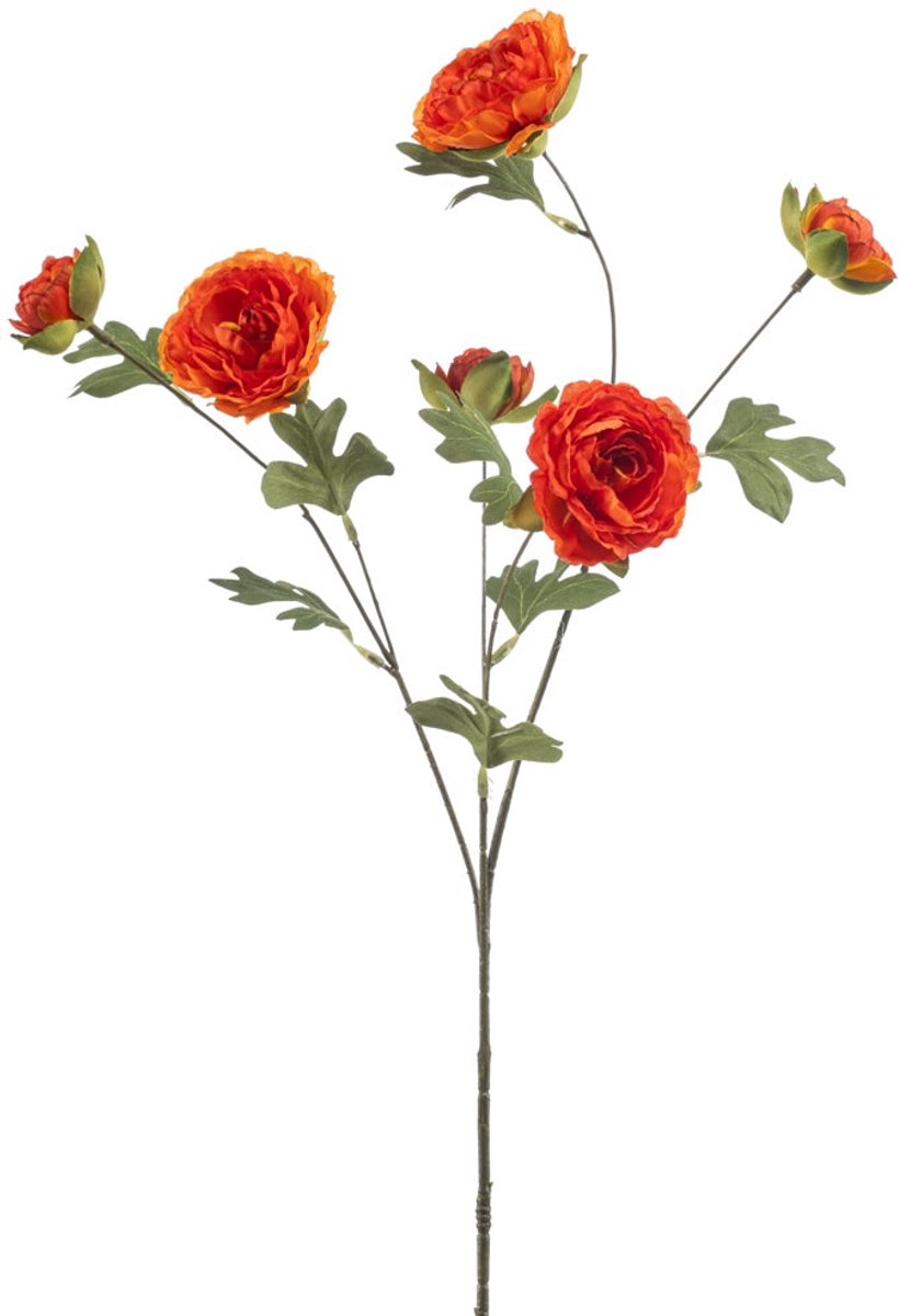 Emerald Kunstbloem Ranonkel 78cm oranje - Kunstplant voor binnen