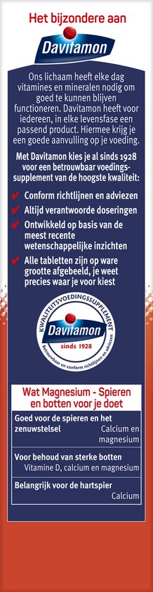 Uitleg over Davitamon Magnesium: conform richtlijnen, verantwoorde doseringen, wetenschappelijke inzichten.