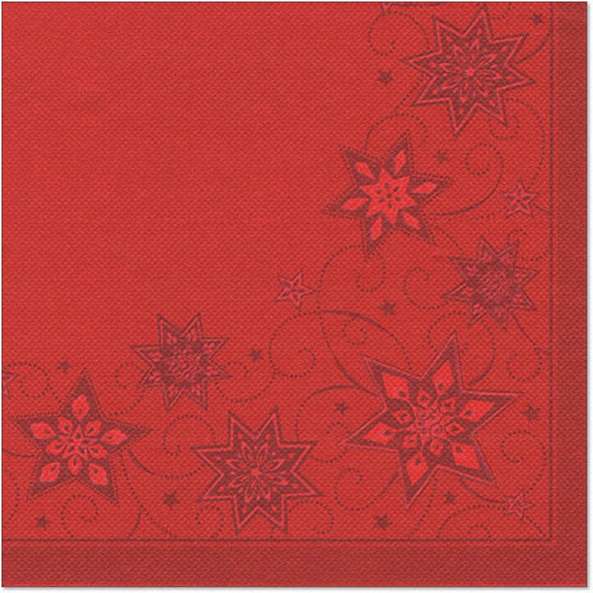 20 Servetten ROYAL Collection 1/4 vouw 40 cm x 40 cm rood Just Stars