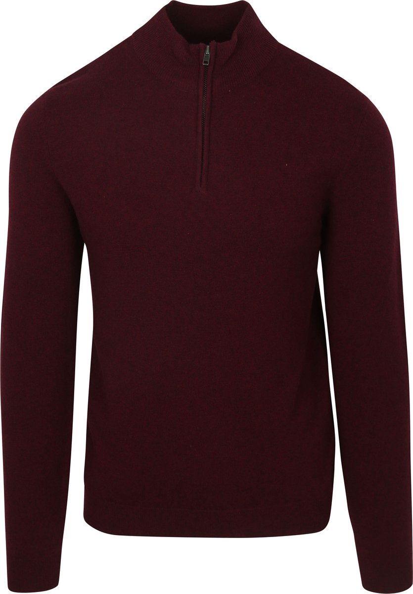 Steppin' Out Half Zip Trui Merinowol Bordeaux - Maat XL - Heren - Pullovers