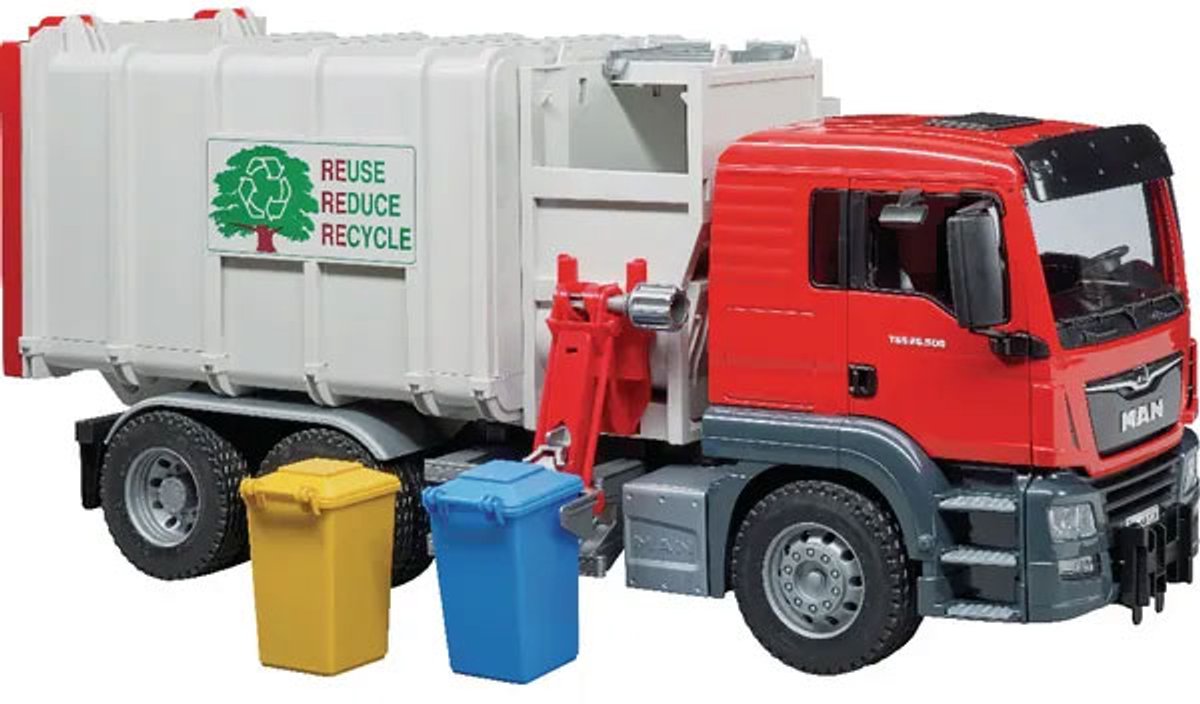 Bruder MAN TGS Vuilniswagen met Zijlader - Schaal 1:16