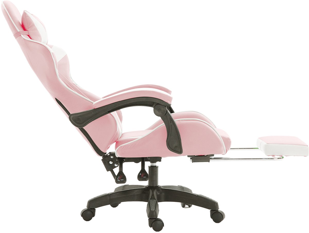 Gotatee Ergonomische Gamestoel Met Lendensteun Wit-Roze - afbeelding 2