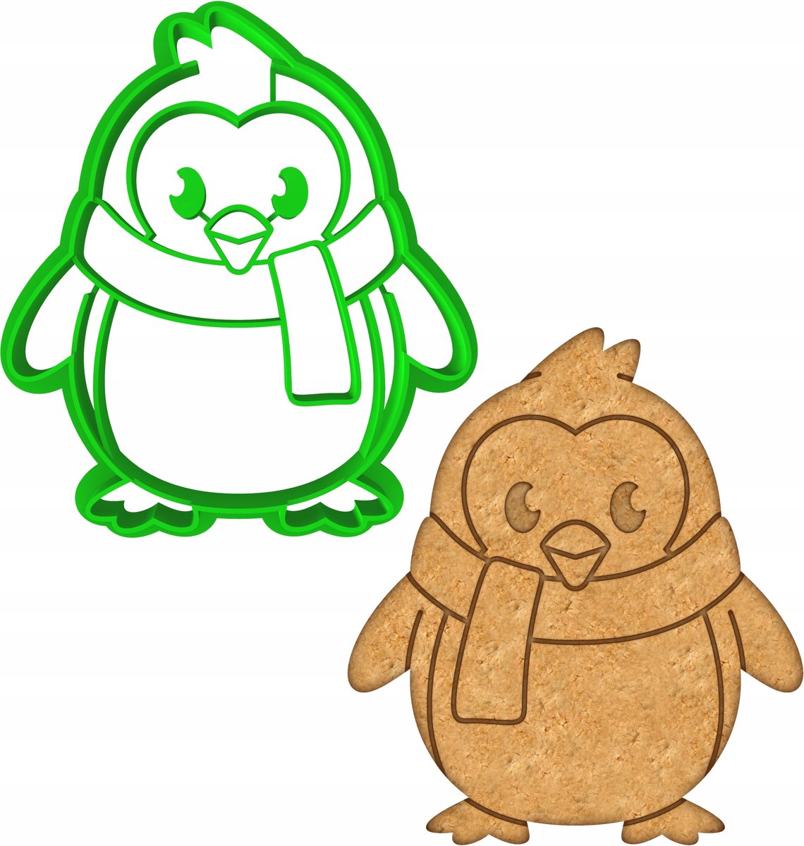 Kerstkoekjesvorm Pinguïn 8cm - Bakvorm voor Koekjes en Peperkoek