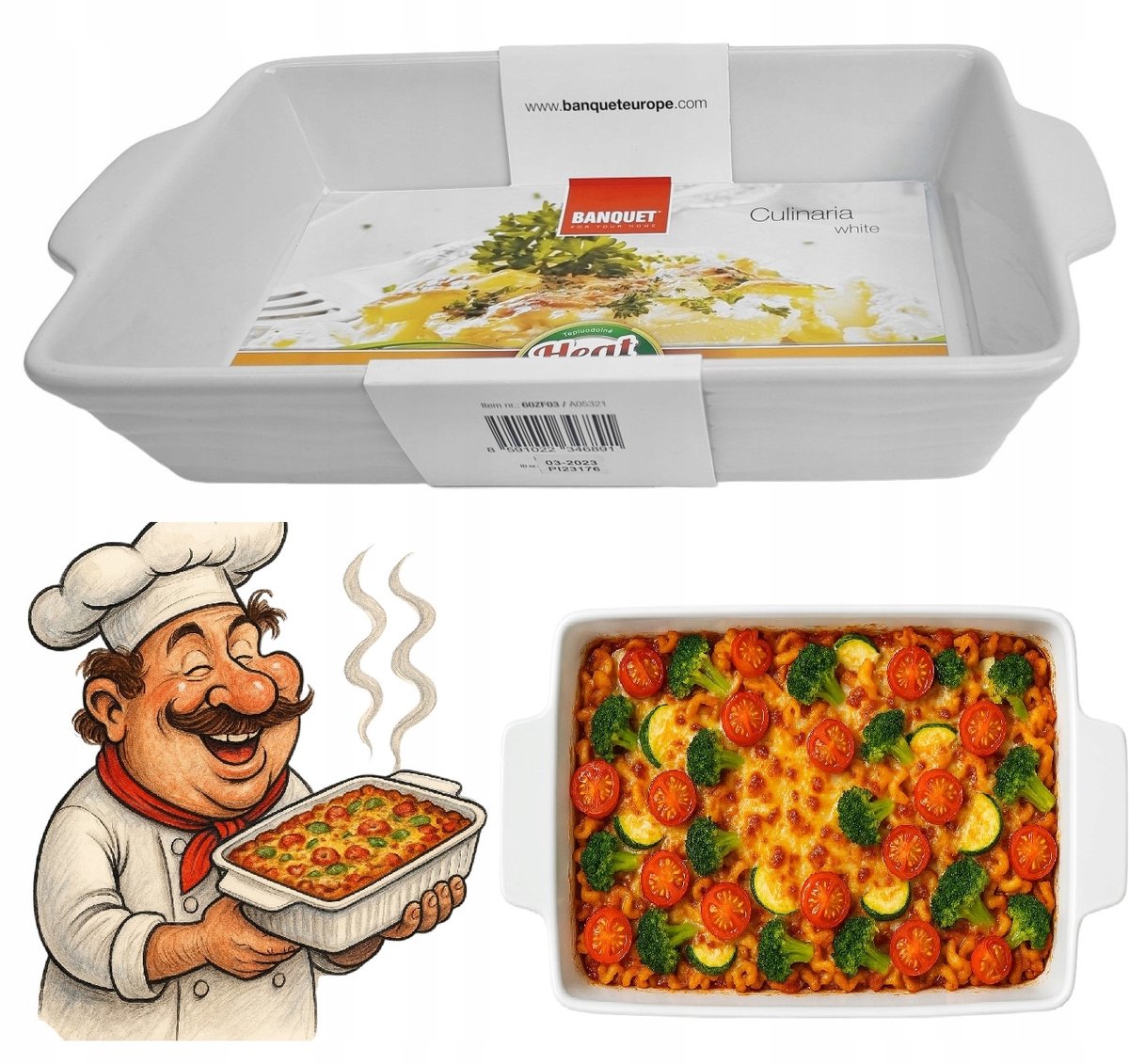 Banqueta Keramische Ovenschaal 30x17x5.7cm - Ovenbestendig & Vaatwasmachinebestendig