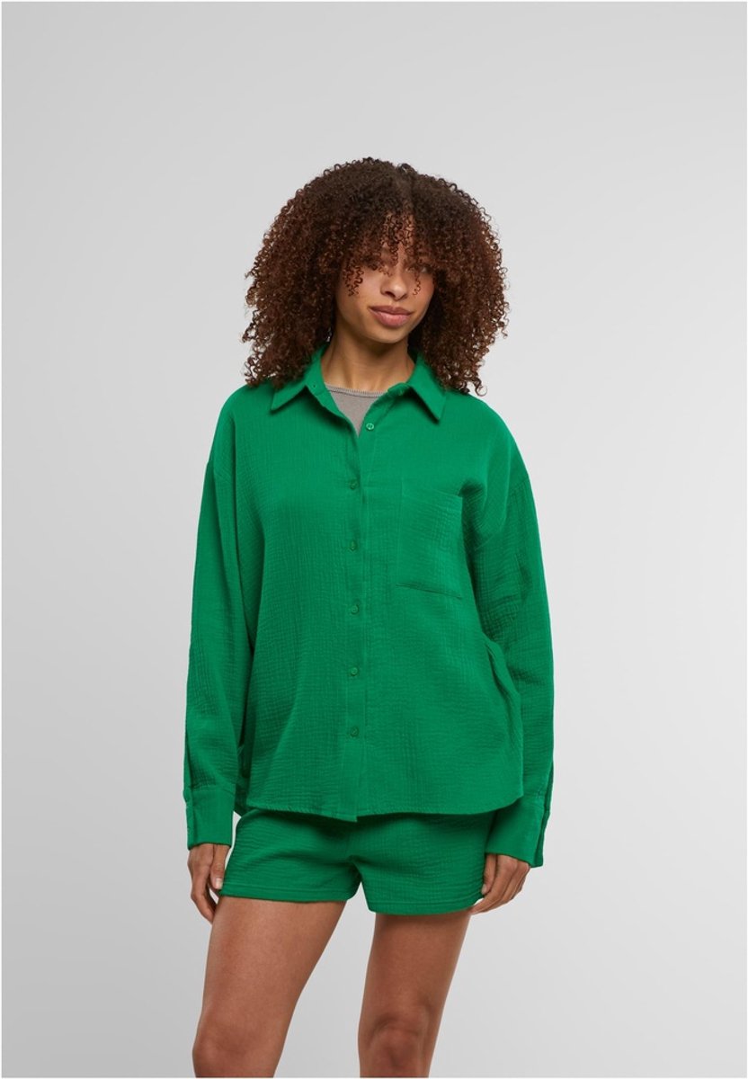 Urban Classics Oversized Musselin Blouse M Groen